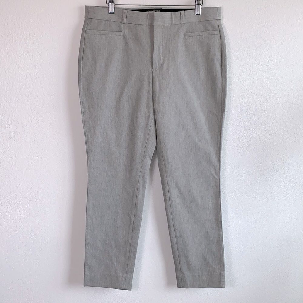NWT Banana Republic Sloan Curvy Fit Heather Grey Trouser Dress Pants Sz 12